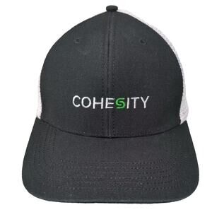 Legacy Trucker Hat Black White OS Snapback Mesh Cohesity Embroidered Adjustable